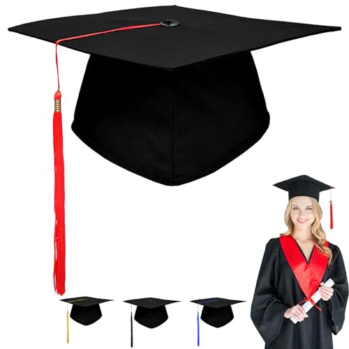 YOUYIKE Doktorhut Abschluss Hut, Absolventenhut mit Rot Quaste, Verstellbar (48-58 cm) Graduation Hat, Doktorhut für Abschlussfeiern vom Studium, Universität, Hochschule Graduation Geschenk YOUYIKE Doktorhut Abschluss Hut, Absolventenhut mit Rot Quaste, Verstellbar (48-58 cm) Graduation Hat, Doktorhut für Abschlussfeiern vom Studium, Universität, Hochschule Graduation Geschenk von YOUYIKE