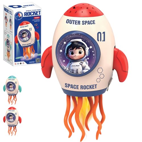 YOUYIKE Electric Dancing Astronaut Toy, Astronaut Krabbelspielzeug mit Licht & Musik, Krabbelnde Astronauts Jungen und Mädchen Geschenk, Krabbelspielzeug Musikalische Tummy Time Toys (Rot) von YOUYIKE