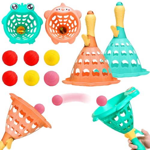 YOUYIKE Fangballspiel, Outdoor Indoor Spielaktivitäten für Kinder mit 2 Catch Launcher-Körben und 6 Bällen, Fang den Ball Wurfspiel, Für Garten, Park oder Strand, Outdoor Fun Party Game Spielzeug YOUYIKE Fangballspiel, Outdoor Indoor Spielaktivitäten für Kinder mit 2 Catch Launcher-Körben und 6 Bällen, Fang den Ball Wurfspiel, Für Garten, Park oder Strand, Outdoor Fun Party Game Spielzeug von YOUYIKE