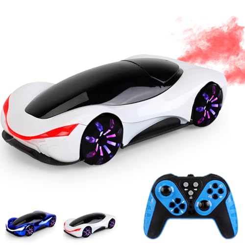 YOUYIKE Ferngesteuertes Auto Schnell Drift Rc Car mit LED Lichtspray Musik Remote Control Car Spielzeug Wiederaufladbar Rennauto Ferngesteuert für Erwachsene Kinder Geschenke Jungen Mädchen (Weiß) von YOUYIKE