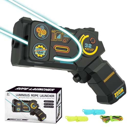 YOUYIKE Lasso String Shooterm, Portable Rope Launcher, Rope Launcher Propeller, Game Shooter String Toy, Lassen Sie das leuchtende Seil durch die Luft fliegen, Geschenkidee für Kinder von YOUYIKE