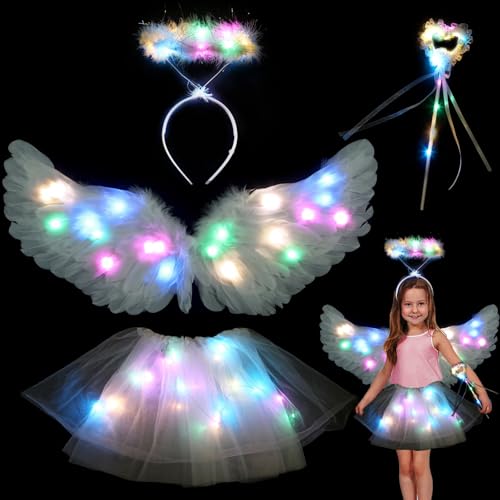 YOUYIKE Engel Kostüm Kinder Weiß FederflüGel EngelsflüGel, Engel Haarreif Zauberstab Led Tutu TüLlrock MäDchen für Halloween Karneval Cosplay Geburtstag Party FaschingskostüMe Kinder (Weiß) YOUYIKE Engel Kostüm Kinder Weiß FederflüGel EngelsflüGel, Engel Haarreif Zauberstab Led Tutu TüLlrock MäDchen für Halloween Karneval Cosplay Geburtstag Party FaschingskostüMe Kinder (Weiß) von YOUYIKE
