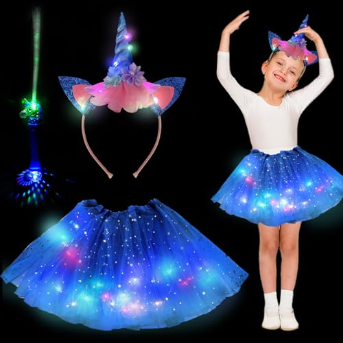 YOUYIKE Mädchen Einhorn Prinzessin Kleid, Leuchtend Einhorn Kostüm Kinder, Einhorn Haarreif Zauberstab Led für Halloween Karneval Cosplay Geburtstag Party FaschingskostüMe Kinder YOUYIKE Mädchen Einhorn Prinzessin Kleid, Leuchtend Einhorn Kostüm Kinder, Einhorn Haarreif Zauberstab Led für Halloween Karneval Cosplay Geburtstag Party FaschingskostüMe Kinder von YOUYIKE