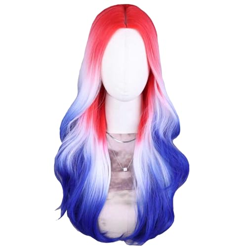 YOUYIKE Perrücke Frauen Blau Rot Verlauf, Gewellte Lange Blau Rot Verlauf Perrücke Frauen, Fasching Perücken Damen, Geeignet für PrinzessinnenAnkleide, Themenparty, Cosplay, Halloween, Karneval YOUYIKE Perrücke Frauen Blau Rot Verlauf, Gewellte Lange Blau Rot Verlauf Perrücke Frauen, Fasching Perücken Damen, Geeignet für PrinzessinnenAnkleide, Themenparty, Cosplay, Halloween, Karneval von YOUYIKE