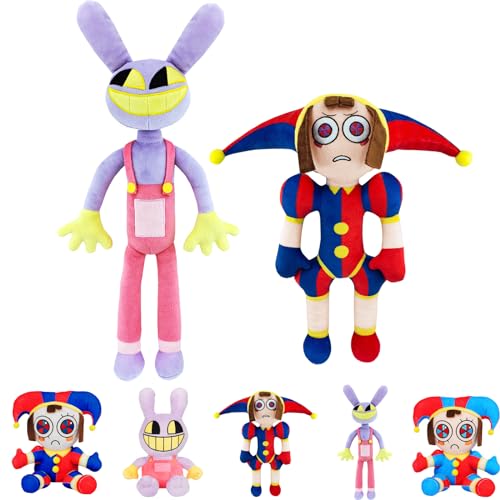 YOUYIKE The Digital Circus Plush, 2 PCS Amazing Pomni Jax Kuscheltier, Plush Toys for Circus Clowns, Geburtstags Ostern Geschenke für Jungen Mädchen (A) von YOUYIKE