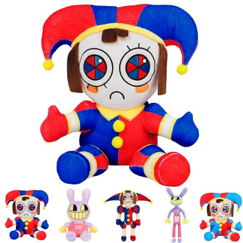 YOUYIKE The Digital Circus Plush, 23 cm Amazing Pomni Jax Kuscheltier, Plush Toys for Circus Clowns, Geburtstags Ostern Geschenke für Jungen Mädchen(Pomni-a) von YOUYIKE