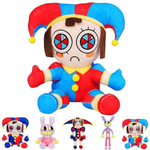 YOUYIKE The Digital Circus Plush, 23 cm Amazing Pomni Jax Kuscheltier, Plush Circus Clowns, Geburtstags Ostern Geschenke für Jungen Mädchen Peripheriegeräte(Pomni-s) von YOUYIKE