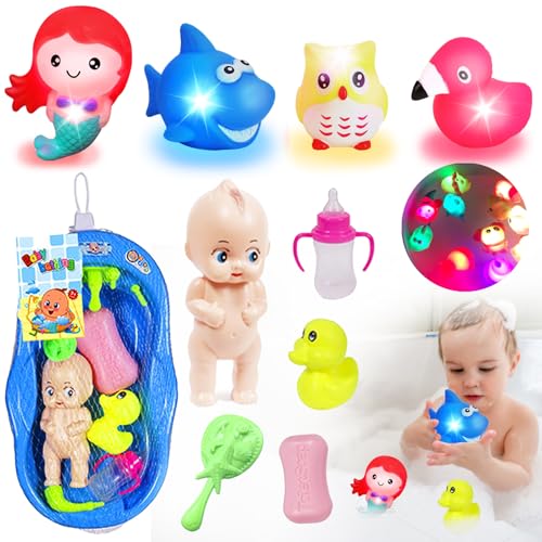 YOUYIKE leuchtende Badespielzeuge, Kleinkind Badespielzeug mit Licht, LED Badewannen Spielzeug Kinder, Badespielzeug Baby ab 1 2 3 Jahr, Leuchtet Wasserspielzeug für Kleinkinder Jungen Mädchen YOUYIKE leuchtende Badespielzeuge, Kleinkind Badespielzeug mit Licht, LED Badewannen Spielzeug Kinder, Badespielzeug Baby ab 1 2 3 Jahr, Leuchtet Wasserspielzeug für Kleinkinder Jungen Mädchen von YOUYIKE