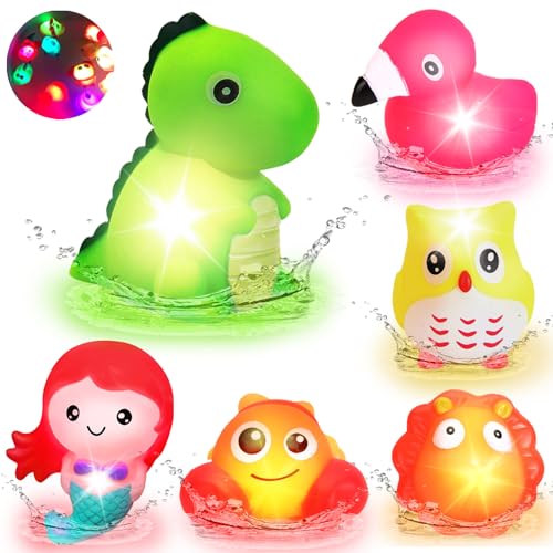 YOUYIKE leuchtende Badespielzeuge, Kleinkind Badespielzeug mit Licht, LED Badewannen Spielzeug Kinder, Badespielzeug Baby ab 1 2 3 Jahr, Leuchtet Wasserspielzeug für Kleinkinder Jungen Mädchen YOUYIKE leuchtende Badespielzeuge, Kleinkind Badespielzeug mit Licht, LED Badewannen Spielzeug Kinder, Badespielzeug Baby ab 1 2 3 Jahr, Leuchtet Wasserspielzeug für Kleinkinder Jungen Mädchen von YOUYIKE