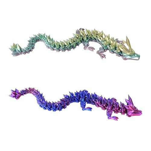YOUZMY 2 Stücke 3D-gedrucktes Drache, Mysteriösem Drachenei Drachenspielzeug, Realistische Bewegliche Drachenfiguren für Osterüberraschung, Schreibtischdekoration und Wohnkultur von YOUZMY