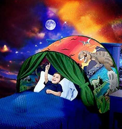 YOVECATHOU Bettzelte, Fantasiespaß, faltbar, zum Spielen, für drinnen und draußen, Doppelgröße, magisches Spielhaus, Prinzessinnen-Geheimschloss, Geburtstag für Mädchen, Kinder, Baby (Dinosaurierinsel YOVECATHOU Bettzelte, Fantasiespaß, faltbar, zum Spielen, für drinnen und draußen, Doppelgröße, magisches Spielhaus, Prinzessinnen-Geheimschloss, Geburtstag für Mädchen, Kinder, Baby (Dinosaurierinsel von YOVECATHOU