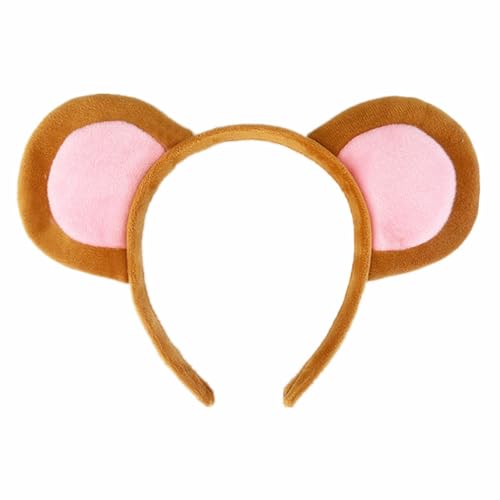 YOWOCAL Haarreif mit Maus-Ohren, weich, niedlich, Unisex, elastisch, für Ostern, Halloween, Cosplay, Kostüm, Party-Dekoration (braun) von YOWOCAL