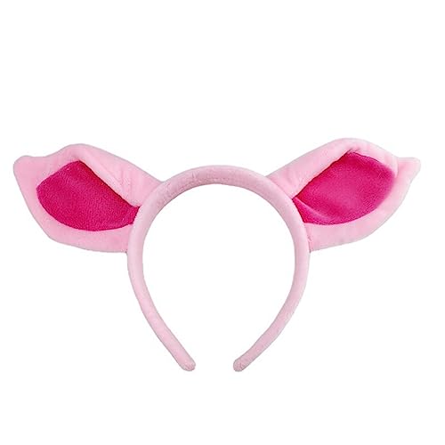 YOWOCAL Haarreif mit Schweineohren, elastischer Haarreifen, Tierkostüm, Zubehör für Halloween, Weihnachten, Cosplay, Schweine-Verkleidung, Spielen (Rosa) von YOWOCAL