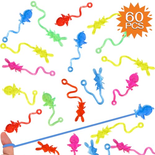 YOYOHAHAHA Hasen-60pcs,Bunte Kinderklebespielzeuge füR Ostermitgebsel und Werbegeschenke. Geeignet füR Jungen und MäDchen, Tolle Mitbringsel füR Kindergeburtstage von YOYOHAHAHA