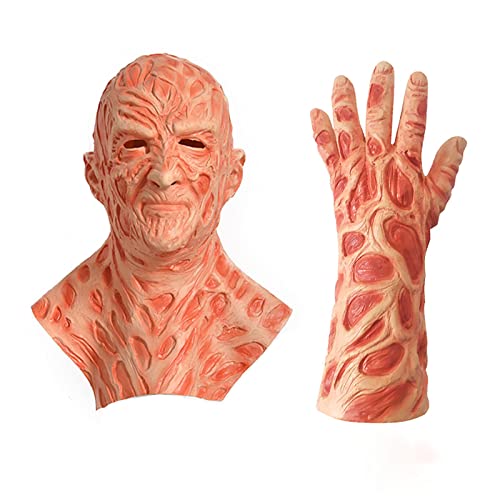 YOYSPRING Halloween-Maske Freddy-Maske Freddy-Handschuhe Horrormaske aus Latex von YOYSPRING
