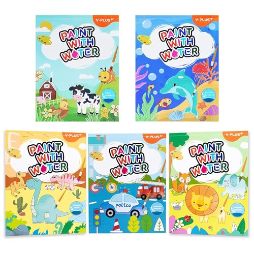 YPLUS Wassermalbücher für Kleinkinder, Aquarellpapier für Kinder von 1-3 Jahren, 2-4 Jahre, Bastelgeschenk zum Zeichnen mit Pinsel (alle 5 Themen) von Y-Plus