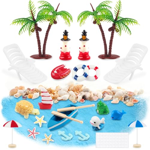 YPLonon 27 Stück Mini Stranddekorationen Miniatur Strand-Mikrolandschaft Niedlich Kleine Palme Deko Accessoires Miniatur-Ornament-Set Strand-Mikrolandschaf für Schreibtischdekor YPLonon 27 Stück Mini Stranddekorationen Miniatur Strand-Mikrolandschaft Niedlich Kleine Palme Deko Accessoires Miniatur-Ornament-Set Strand-Mikrolandschaf für Schreibtischdekor von YPLonon