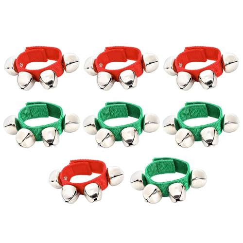 8 x Handgelenkglocken, mehrfarbig, Handgelenk-Glocken, Musik-Rhythmus, Knöchelglocken, Kinder und Erwachsene, Rasselinstrument 8 x Handgelenkglocken, mehrfarbig, Handgelenk-Glocken, Musik-Rhythmus, Knöchelglocken, Kinder und Erwachsene, Rasselinstrument von YPREWY
