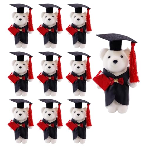 YPREWY 10 weiche Schaumstoff-Bärpuppen mit Kleidern und Hut für Feiern und Gedenkabschluss, Blumenstrauß YPREWY 10 weiche Schaumstoff-Bärpuppen mit Kleidern und Hut für Feiern und Gedenkabschluss, Blumenstrauß von YPREWY