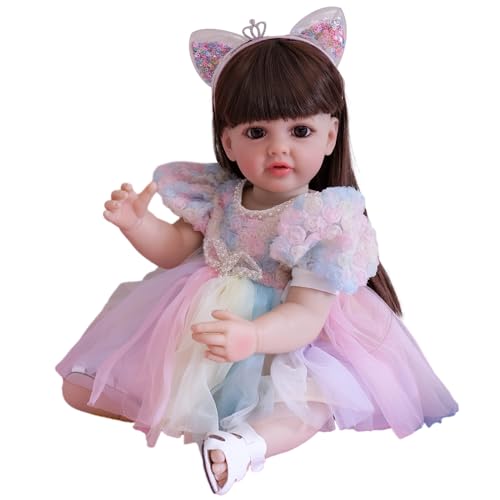 YPREWY 55 cm Baby Rebirth Puppenhandhand Waschpuppe Mit Beweglicher Arm & von YPREWY