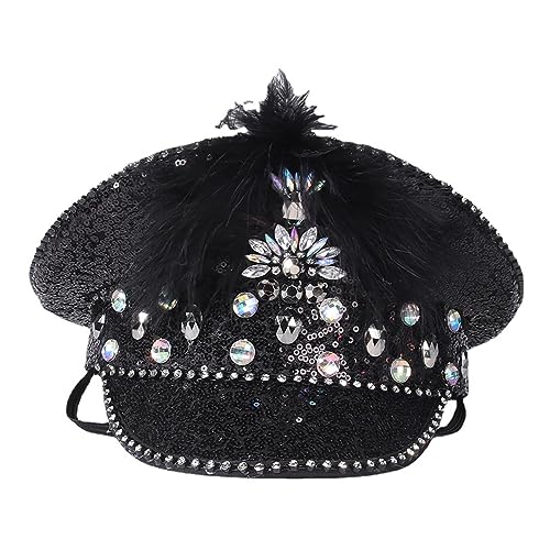 YPREWY Bejeweled Kapitän Hut Kristalle Matrosenhut für Disco Haus Cocktail Partys Urlaub funkelnde Kristalle für Braut YPREWY Bejeweled Kapitän Hut Kristalle Matrosenhut für Disco Haus Cocktail Partys Urlaub funkelnde Kristalle für Braut von YPREWY