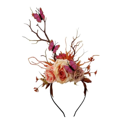 YPREWY Cosplay Kostüm Schmetterling Blume Haarreifen Blume Haarstyling für Live Show Stirnband Cosplay Hexe von YPREWY