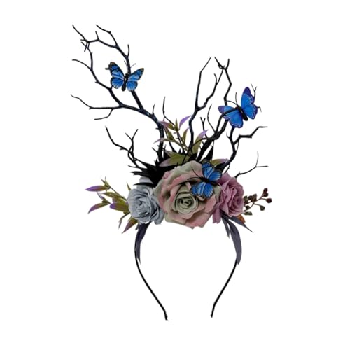 YPREWY Cosplay Kostüm Schmetterling Blume Haarreifen Blume Haarstyling für Live Show Stirnband Cosplay Hexe von YPREWY