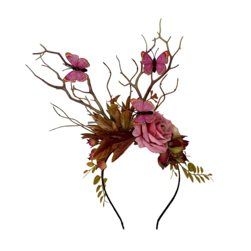 YPREWY Cosplay Kostüm Schmetterling Blume Haarreifen Blume Haarstyling für Live Show Stirnband Cosplay Hexe von YPREWY