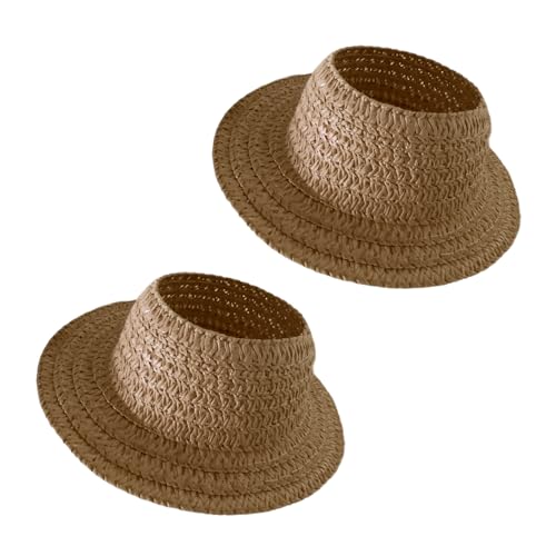 YPREWY Farbenfroher Puppenkleid-Hut mit leerem Oberteil, für Miniatur-Strohpartys, Spielzeugzubehör, Basteln, dekorativer Papier-Sonnenhut von YPREWY