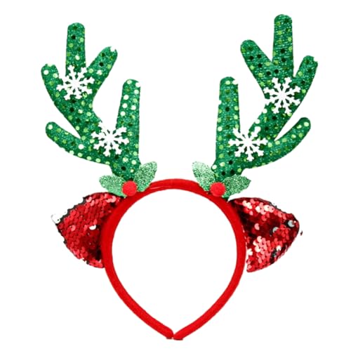 YPREWY Festliches Pailletten-Stirnband, Frohe Weihnachten, Kopfschmuck, Geweih/Schneemann, Haarreif, für Erwachsene, Kinder, Urlaub, Party, dekorativer Kopfschmuck YPREWY Festliches Pailletten-Stirnband, Frohe Weihnachten, Kopfschmuck, Geweih/Schneemann, Haarreif, für Erwachsene, Kinder, Urlaub, Party, dekorativer Kopfschmuck von YPREWY