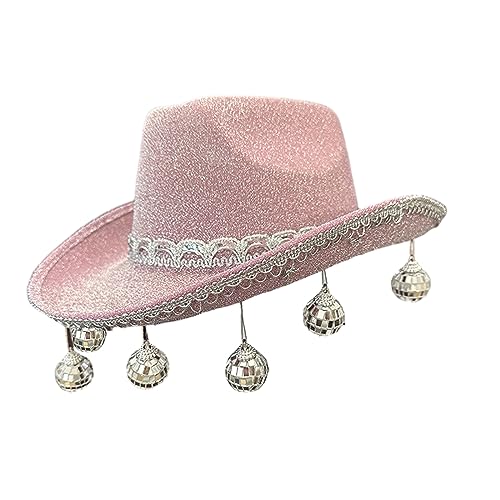 YPREWY Funkelnder Cowboyhut mit Glitzer, wild, für Junggesellinnenabschiede, Bälle, Cowboyhut für Schauspielerin, Schauspielerin von YPREWY