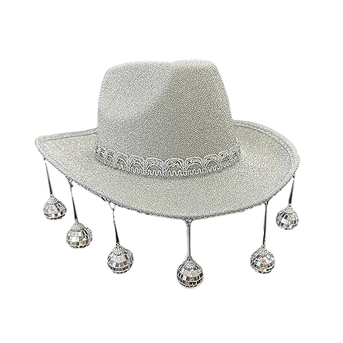 YPREWY Funkelnder Cowboyhut mit Glitzer, wild, für Junggesellinnenabschiede, Bälle, Cowboyhut für Schauspielerin, Schauspielerin YPREWY Funkelnder Cowboyhut mit Glitzer, wild, für Junggesellinnenabschiede, Bälle, Cowboyhut für Schauspielerin, Schauspielerin von YPREWY