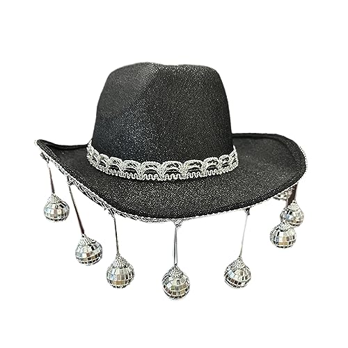 YPREWY Funkelnder Cowboyhut mit Glitzer, wild, für Junggesellinnenabschiede, Bälle, Cowboyhut für Schauspielerin, Schauspielerin YPREWY Funkelnder Cowboyhut mit Glitzer, wild, für Junggesellinnenabschiede, Bälle, Cowboyhut für Schauspielerin, Schauspielerin von YPREWY