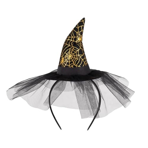 YPREWY Halloween-Hexenkappen, Stirnband für Erwachsene, Spinnennetz, Zaubererhut, Haarband, Rollenspiel, spitzer Hut, Haarreifen YPREWY Halloween-Hexenkappen, Stirnband für Erwachsene, Spinnennetz, Zaubererhut, Haarband, Rollenspiel, spitzer Hut, Haarreifen von YPREWY