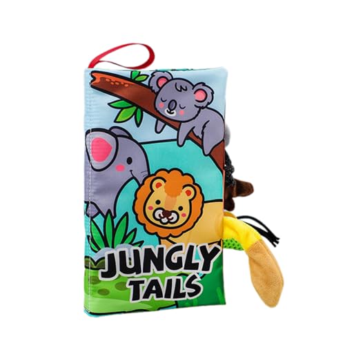 YPREWY Kinder Lieblingsbuch Cartoon Tiere Mit Schwanztuch Gemachtes Stoffbuch Sensorisches Spielzeug Touch Feel First Tuch Crinkle Book von YPREWY