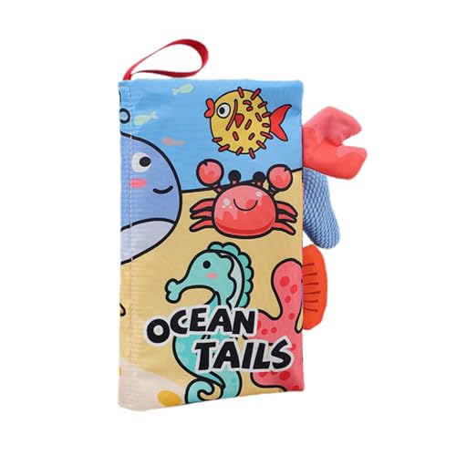 YPREWY Kinder Lieblingsbuch Cartoon Tiere Mit Schwanztuch Gemachtes Stoffbuch Sensorisches Spielzeug Touch Feel First Tuch Crinkle Book von YPREWY