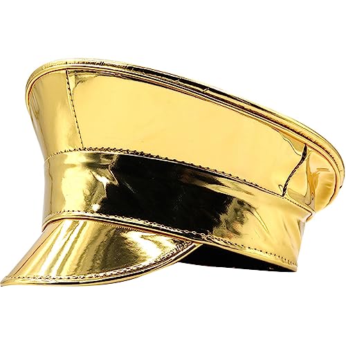 YPREWY Patentlederhut für Damen, Partyhut, Sergeant, Kapitän, Bühnenclub, Junggesellinnenabschied, marineblaue Kappe für Erwachsene YPREWY Patentlederhut für Damen, Partyhut, Sergeant, Kapitän, Bühnenclub, Junggesellinnenabschied, marineblaue Kappe für Erwachsene von YPREWY