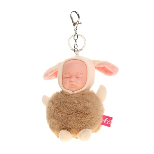 YPREWY Plüsch-Schlüsselanhänger für schlafendes Baby, Dekoration, Zubehör, Rucksack, weich, für Kinder, Mädchen, 15 cm hoch von YPREWY