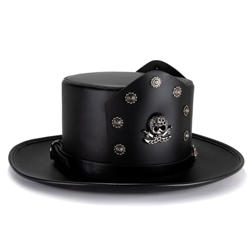 YPREWY Punk-Kostümhut für Cosplay und Unterhaltung, PU-Leder, Kopfbedeckung für Urlaub, bequem zu tragen YPREWY Punk-Kostümhut für Cosplay und Unterhaltung, PU-Leder, Kopfbedeckung für Urlaub, bequem zu tragen von YPREWY