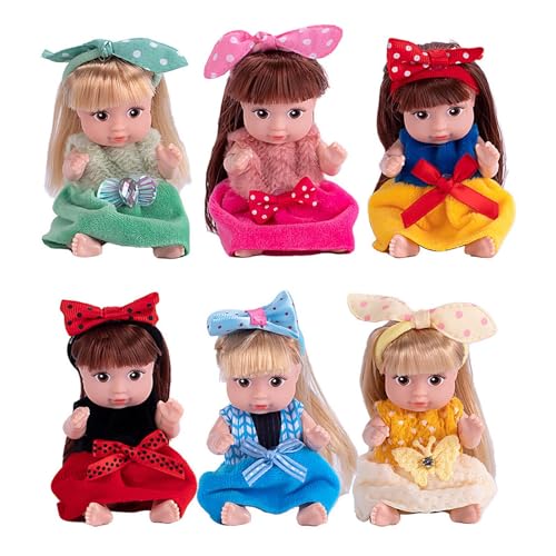 YPREWY Reborns Puppen-Set, 10,2 cm, 6 Stück, pädagogisches Spielpuppen-Set für Kleinkinder, Geburtstagsparty, Lieblingsgeschenk von YPREWY