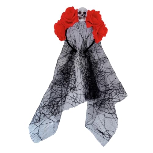 YPREWY Rose Hexe Kostüm Haarreifen Dunkle Blume Schädel Haarstyling für Live Show Stirnband Karneval YPREWY Rose Hexe Kostüm Haarreifen Dunkle Blume Schädel Haarstyling für Live Show Stirnband Karneval von YPREWY