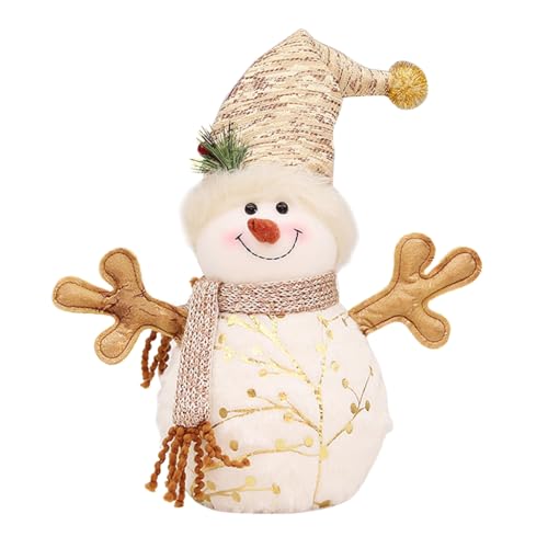 YPREWY Schneemann mit Schal Schneemann Puppen Plüsch Winter Dekor Weihnachten Regal Sitter Plüschpuppe Handgemacht (mit Schal) von YPREWY