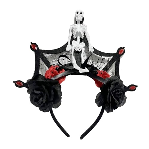 YPREWY Spitze Hexenkostüm Haarreifen Dunkelblut Skelett Haarstyling für Live Show Stirnband Karneval YPREWY Spitze Hexenkostüm Haarreifen Dunkelblut Skelett Haarstyling für Live Show Stirnband Karneval von YPREWY