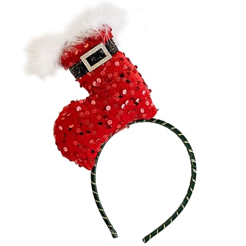 YPREWY Weihnachtskostüm Stirnband Hut Bühne Kopfbedeckung Pailletten Weihnachten Party Requisiten Pailletten Geschenk Stirnband von YPREWY