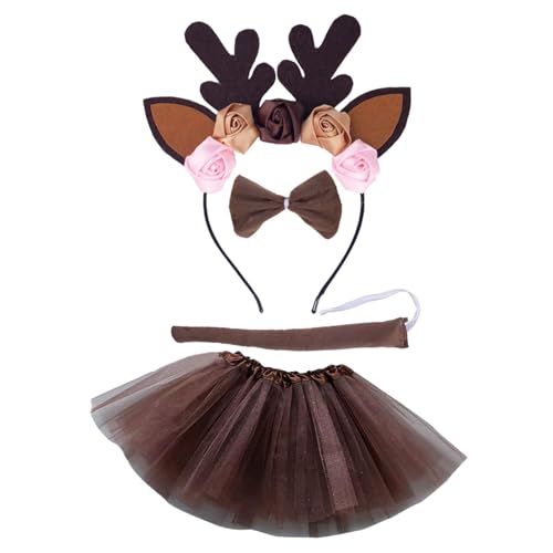 YPREWY Weihnachtskostüm für Kinder, Rentier, Cosplay, Stirnband/Schwanz/Fliege, Themenparty, Rollenspiel, Party, Verkleidungsanzug YPREWY Weihnachtskostüm für Kinder, Rentier, Cosplay, Stirnband/Schwanz/Fliege, Themenparty, Rollenspiel, Party, Verkleidungsanzug von YPREWY