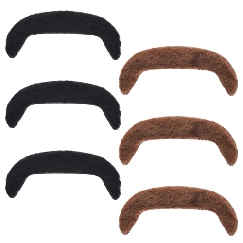 6 Stück selbstklebender künstlicher Schnurrbart, 60er / 70er Jahre gefälschter Schnurrbärte, Kostümzubehör für Halloween, Weihnachten, Festival, Party, Cosplay 6 Stück selbstklebender künstlicher Schnurrbart, 60er / 70er Jahre gefälschter Schnurrbärte, Kostümzubehör für Halloween, Weihnachten, Festival, Party, Cosplay von YQQYG