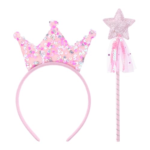 YQQYG 2 Stück Prinzessinnen Zauberstab Prinzessinnenkronen für Mädchen, Prinzessinnen-Accessoires, Diademe für Mädchen, Geburtstagsparty, Verkleidung Kinder 4–6, Rosa YQQYG 2 Stück Prinzessinnen Zauberstab Prinzessinnenkronen für Mädchen, Prinzessinnen-Accessoires, Diademe für Mädchen, Geburtstagsparty, Verkleidung Kinder 4–6, Rosa von YQQYG