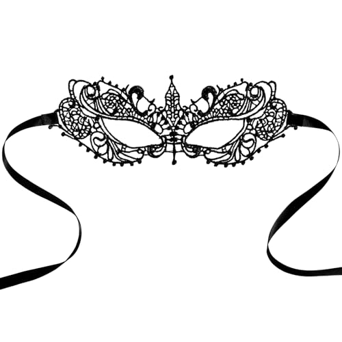 YQQYG Maskenball-Maske für Frauen, Masken Kostüm, Venezianische Maske Damen, Schwarze Spitzenaugenmaske, Schwarze Augenmaske Kostüm für Kostümpartys, Mardi Gras, Rollenspiele YQQYG Maskenball-Maske für Frauen, Masken Kostüm, Venezianische Maske Damen, Schwarze Spitzenaugenmaske, Schwarze Augenmaske Kostüm für Kostümpartys, Mardi Gras, Rollenspiele von YQQYG