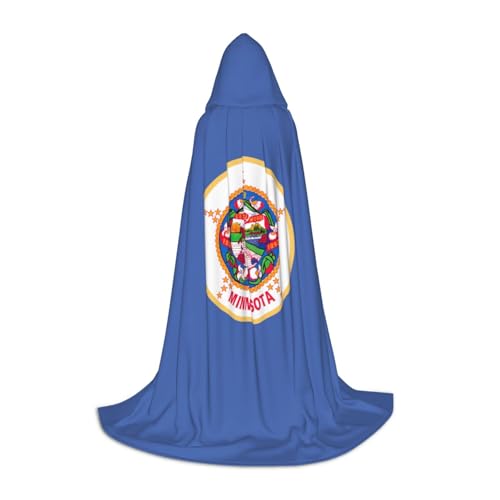 YQTGBCED Kapuzenumhang mit Minnesota-Flagge, für Halloween, Renaissance-Stil, perfekt für Rollenspiele und Partys von YQTGBCED