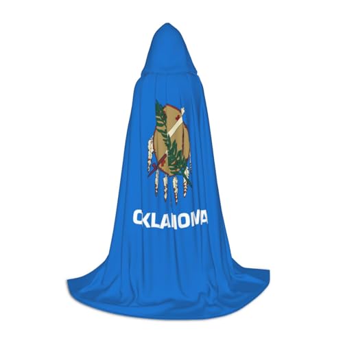YQTGBCED Kapuzenumhang mit Oklahoma-Flagge, für Halloween, Renaissance-Stil, perfekt für Rollenspiele und Partys von YQTGBCED